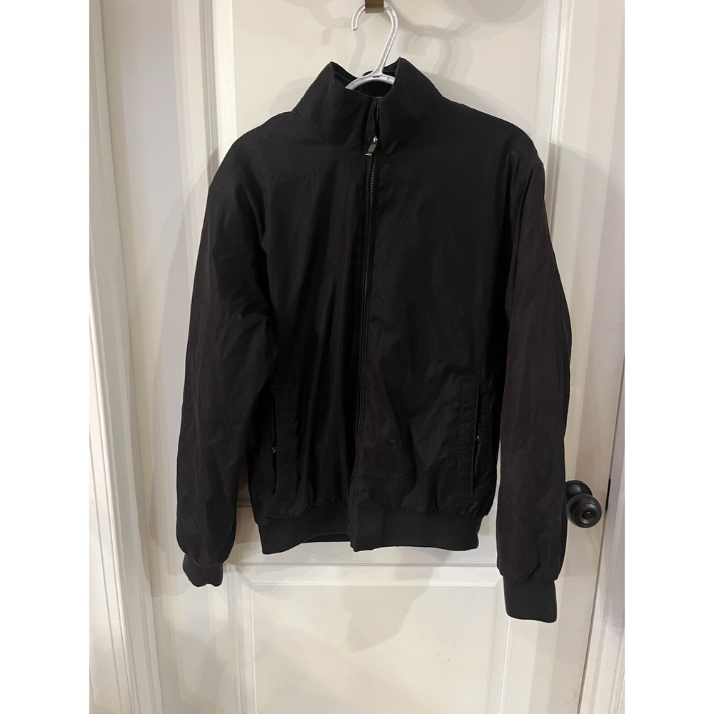 Weatherproof Vintage Black Bomber Jacket Style Fleece Lined Size M